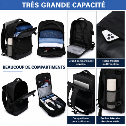 Sac à Dos Cabine Pèlerinage 40x20x25 - Compatible Avion